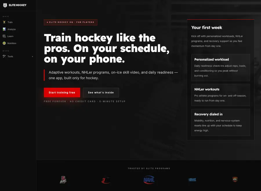 Elite Hockey HQ case study